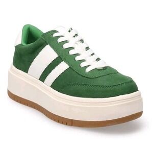 Madden Girl Navida Green White  Lace-Up Low-Top Platform Sneakers Sz 8